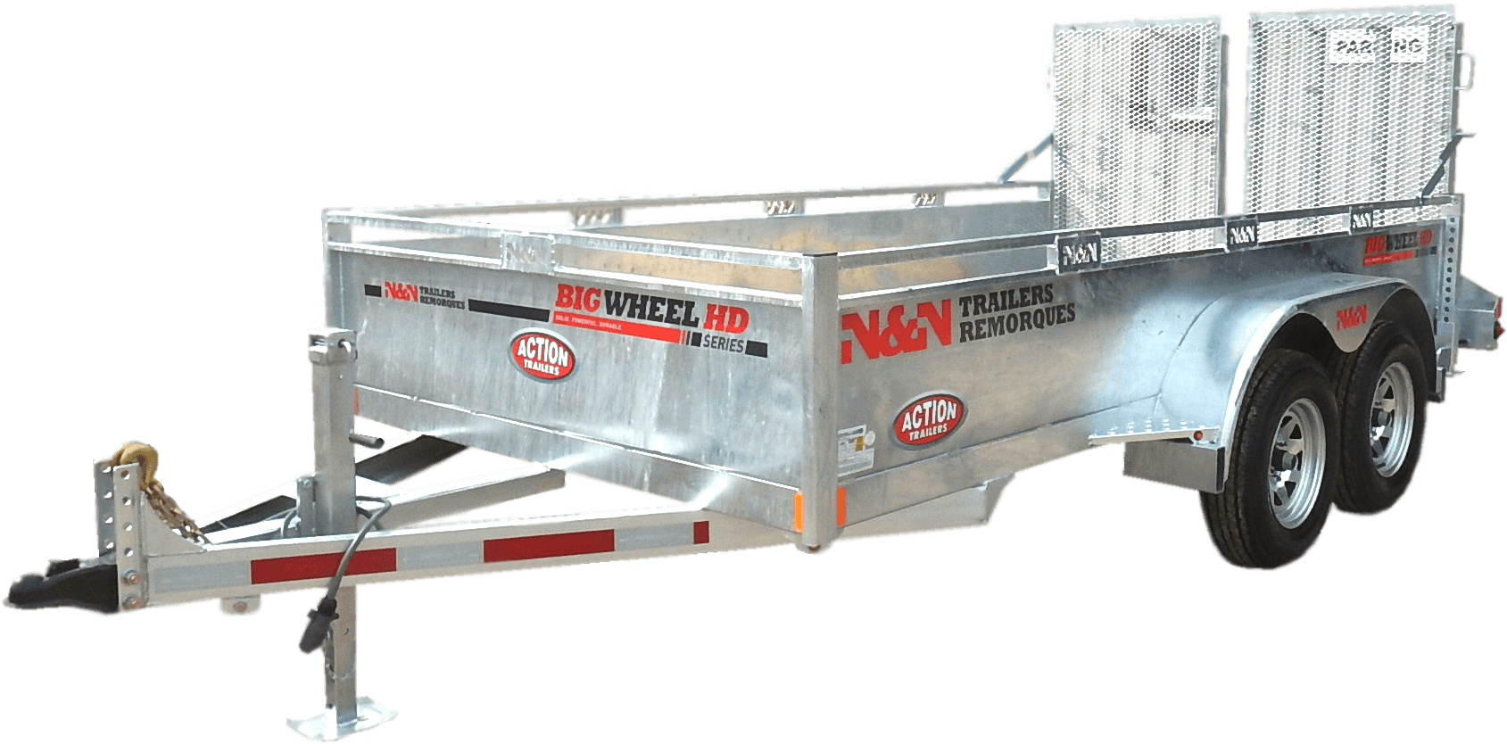N&n Big Wheel Galvanized Steel Tandem Axle Open Utility - Boat Trailer (2000x2000), Png Download