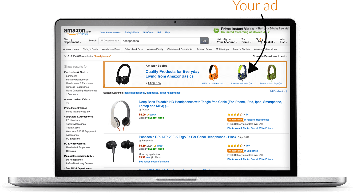 Amazon Ads Display - Creative Amazon Headline Search Ads (1511x818), Png Download