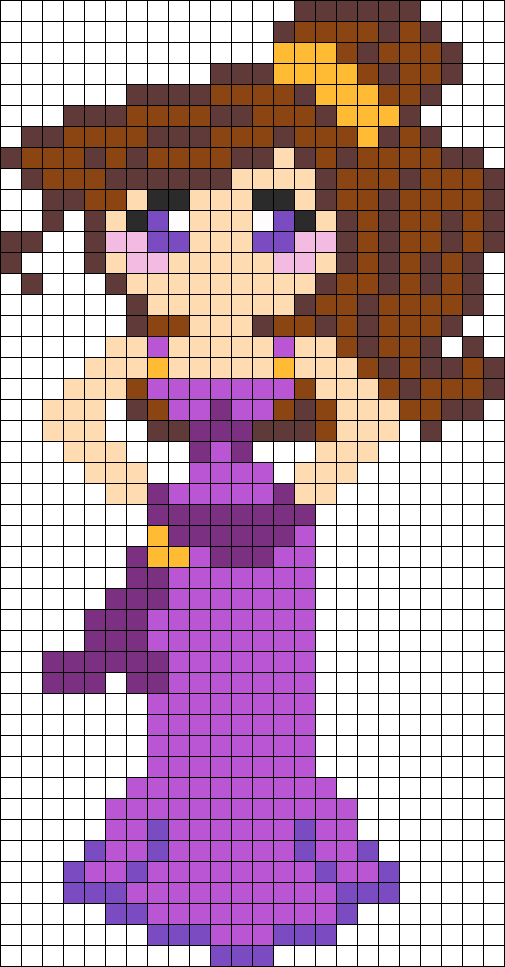 Megara Hercules Disney Perler Bead Pattern (505x967), Png Download