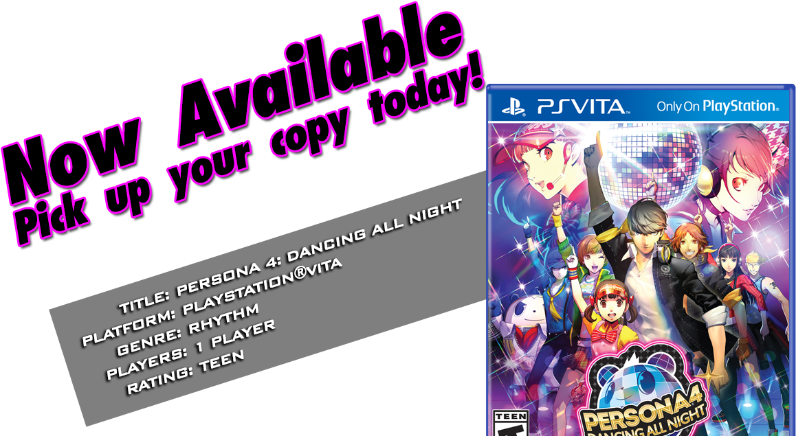 Atlus Usa Persona4 Dancin All Night Vita (1393x665), Png Download