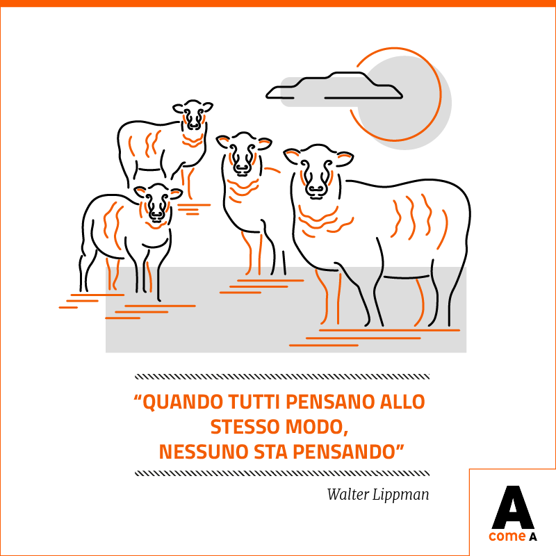 Quando Tutti Pensano Allo Stesso Modo, Nessuno Sta - Cartoon (800x800), Png Download