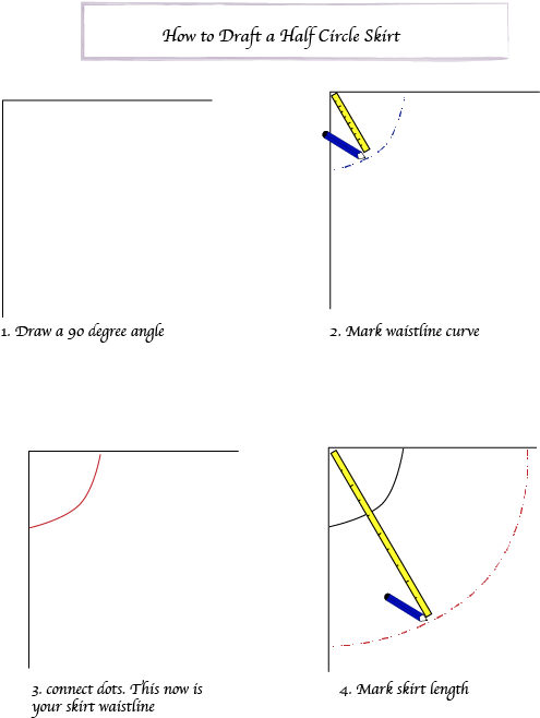 Half Circle Skirt Tutorial - Triangle (511x658), Png Download