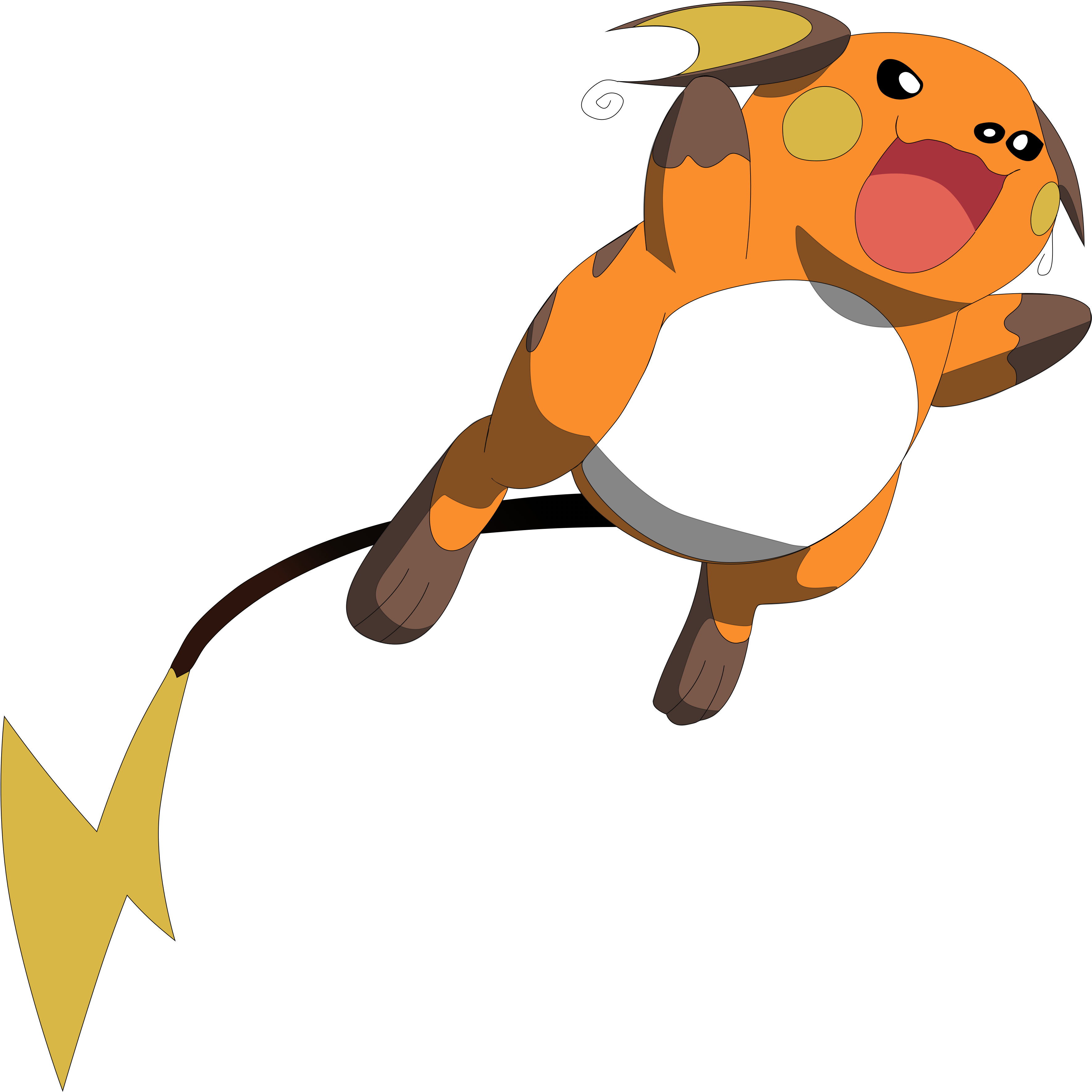 Pokemon Raichu No Background (3537x3537), Png Download