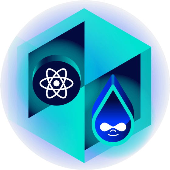 Reactjs And Drupal - Emblem (569x565), Png Download