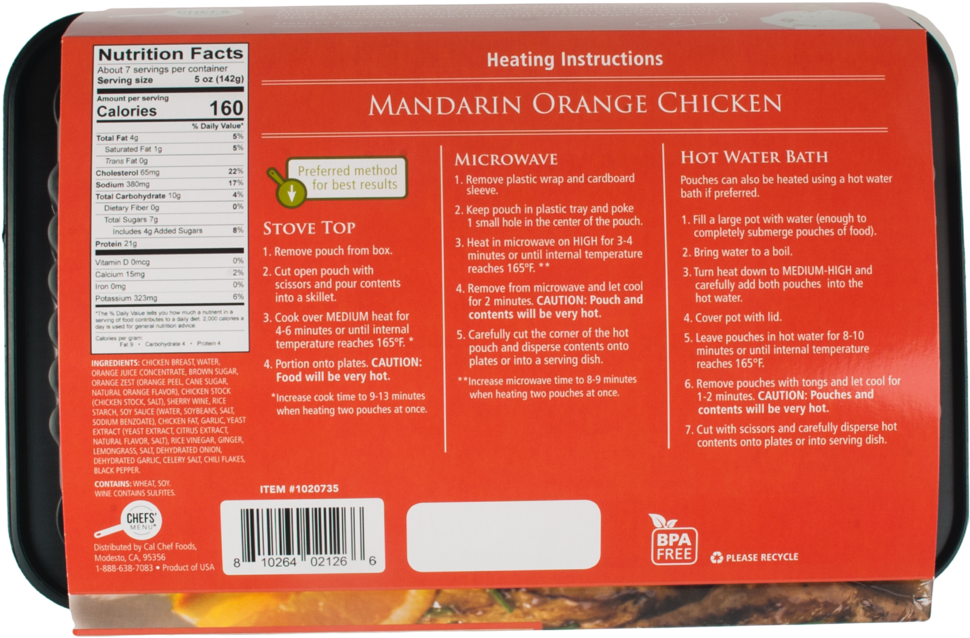Mandarin Orange Chicken Entrée - Chicken (1024x1024), Png Download