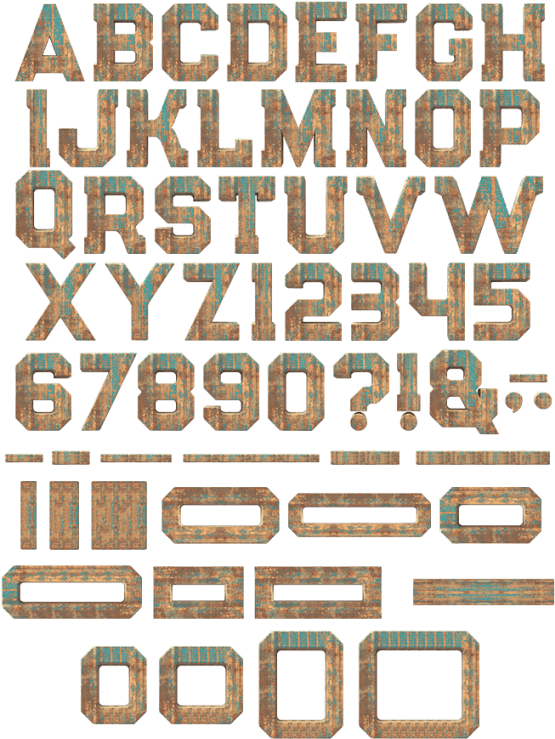 Grunge Wood Font - Beige (595x767), Png Download
