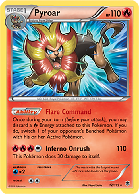 Pyroar 12/119 - Pyroar Phantom Forces (1000x1000), Png Download