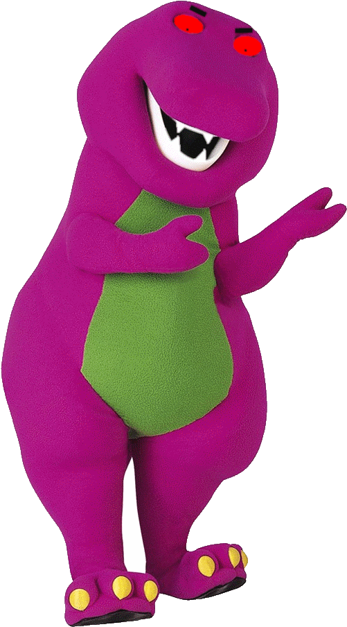 Evil Barney Texas - Barney The Dinosaur (570x995), Png Download
