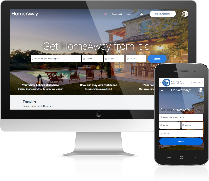 More Than 44 Million Travelers Per Month On The Homeaway's - Smartphone (952x805), Png Download