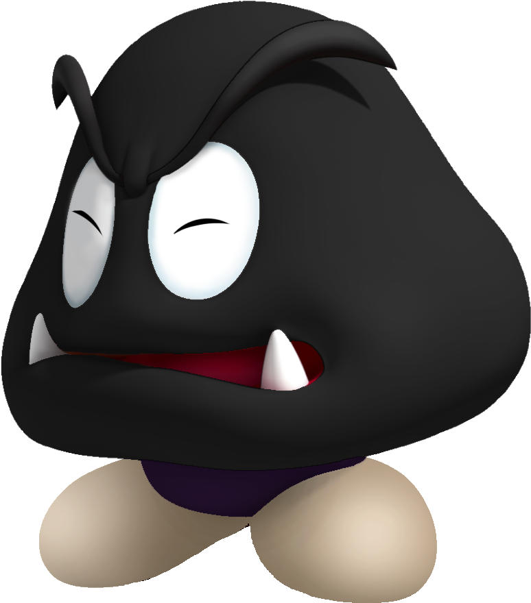 Kamikaze Goomba Nsmbs - Gray Goomba (833x949), Png Download