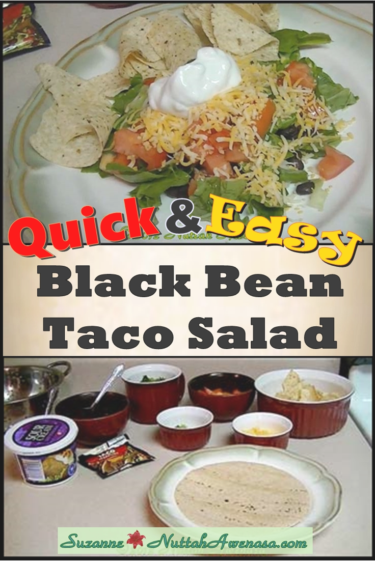 Quick And Easy Blackbean Taco Salad My Heart My Home - Recipe (736x1104), Png Download