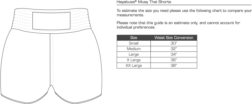 Tiger Muay Thai Shorts - Hayabusa Kickboxing Shorts Sizing (904x438), Png Download