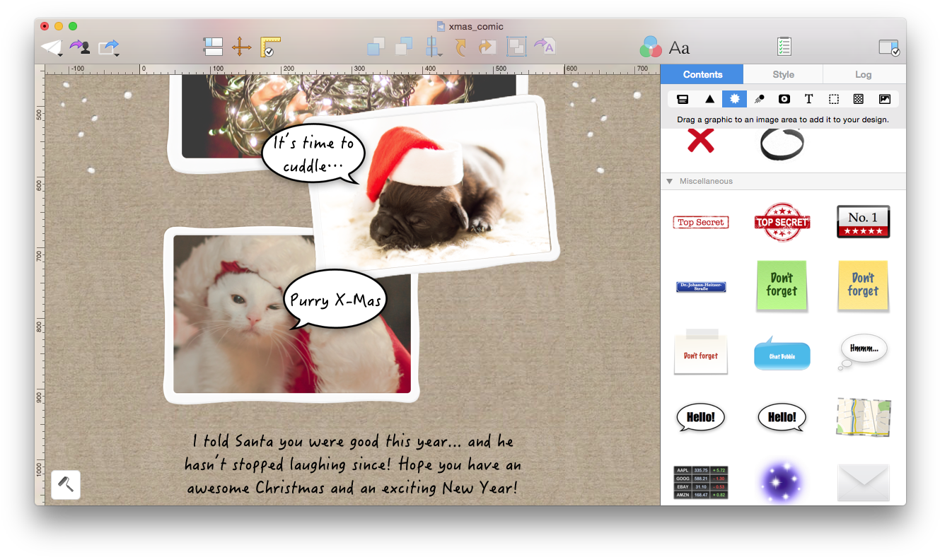 Xmas Comic - Bulldoggen-welpen-weihnachtskarte Karte (1344x801), Png Download