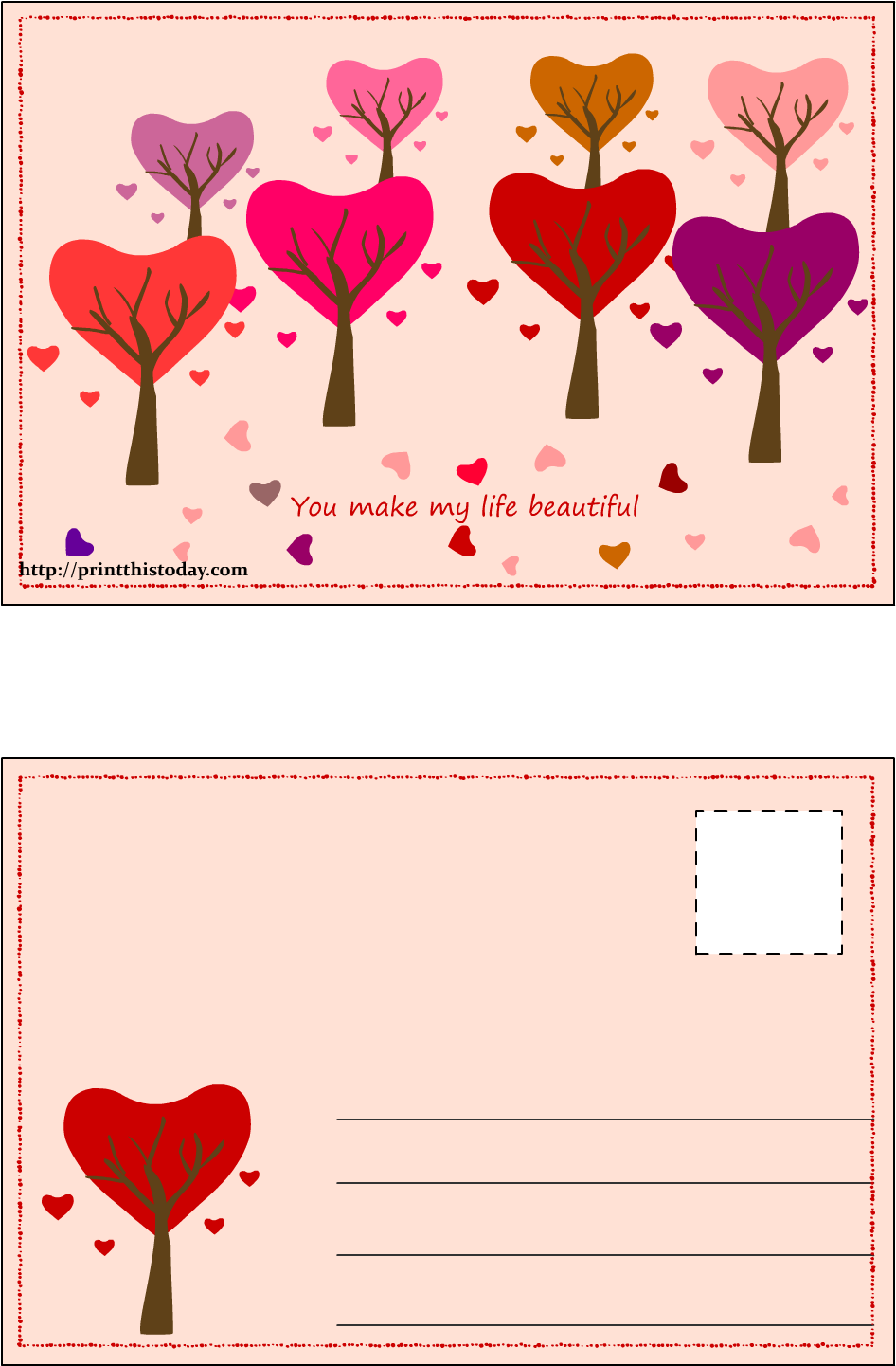 Free Love You Make My Life - Love Postcard (1275x1650), Png Download