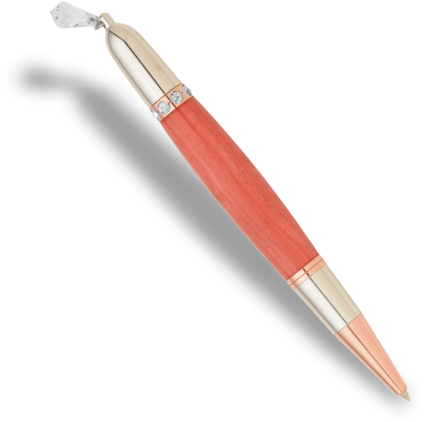 Rose Gold Diva Charm With Clear Crystals - Paramount (1600x1600), Png Download