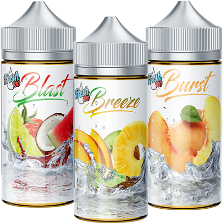 3 Pack Fresh 100 E Liquid - Electronic Cigarette (573x590), Png Download