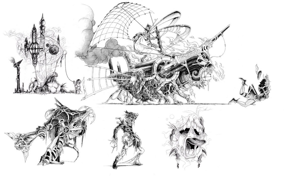 Zeppelin Drawing Steampunk Clip Transparent Download - Cemetery (1126x709), Png Download