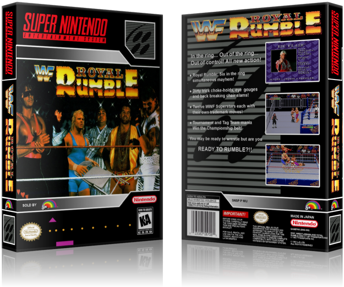 Wwf Royal Rumble Replacement Nintendo Snes Game Case (900x650), Png Download