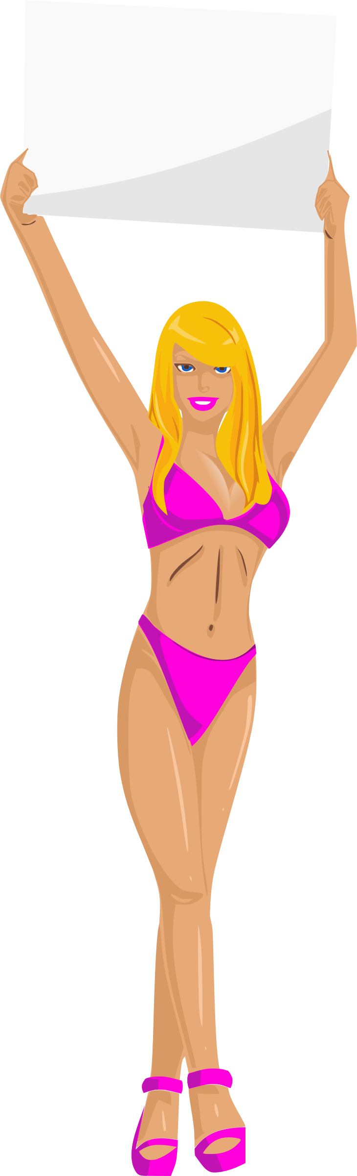 Big Image - Pink Bikini Cartoon (730x2400), Png Download