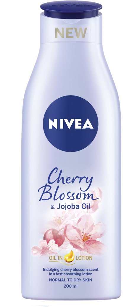 Nivea Body Lotion Cherry Blossom & Jojoba Oil (1010x1180), Png Download