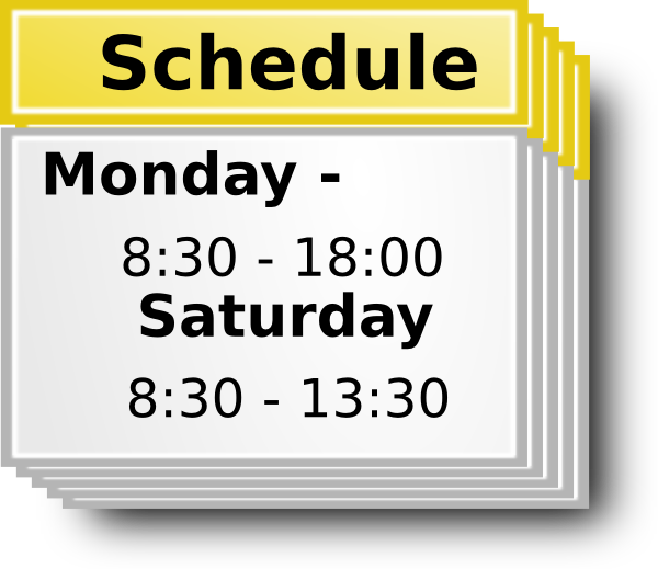 Schedule Symbol Clip Art - Schedule Clipart (600x519), Png Download