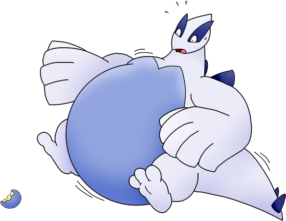 Lugia Gets Fat - Cartoon (650x524), Png Download