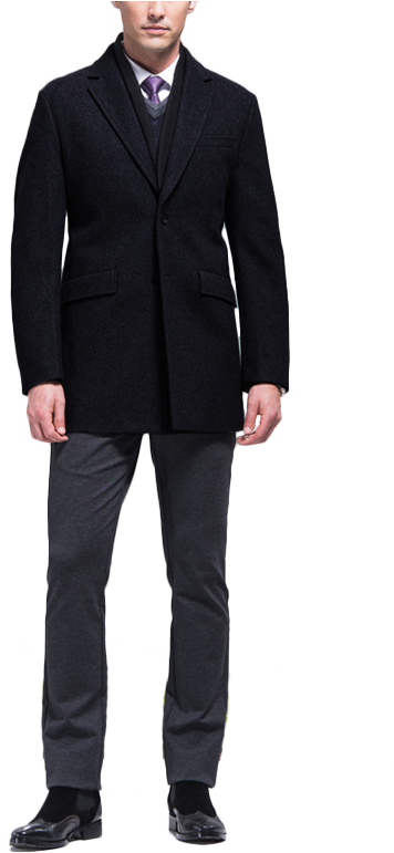 Jack5-black V=1447024738 - Apc Wool Coat Men (470x800), Png Download