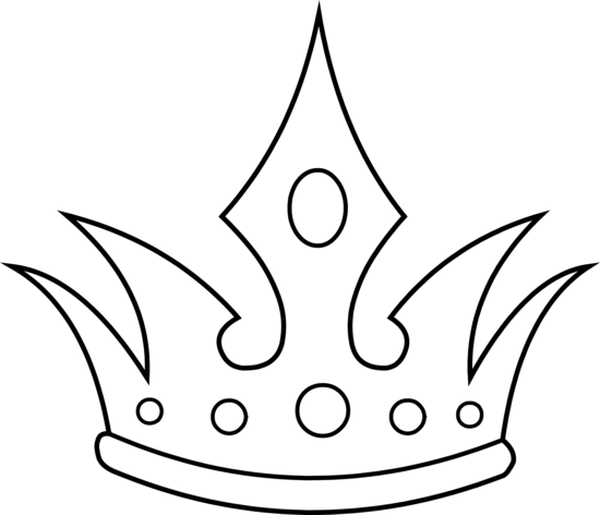 Crown Black And White Crown Clipart Black And White - Crown Line Art (550x472), Png Download
