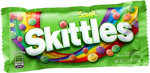 Sour Skittles Logo 2 By Sarah - Skittles Tropical Candy Single Pack, 2.17 Ounce (518x254), Png Download