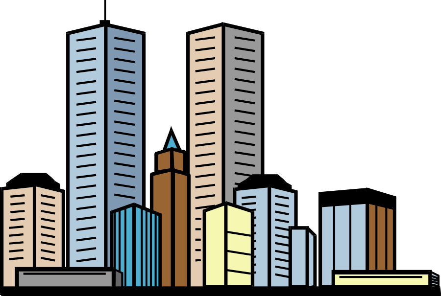 Skyline Silhouette Of New York City, Usa With Transparent - Building Clipart (600x403), Png Download