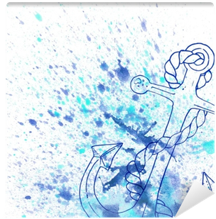 Watercolor Abstract Background In Marine Style - Watercolor Painting (400x400), Png Download