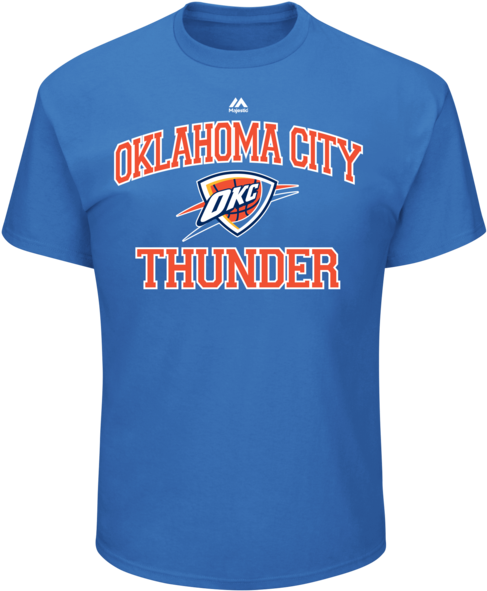 Men's Oklahoma City Thunder Majestic Blue Heart And - Oklahoma City Thunder (600x600), Png Download