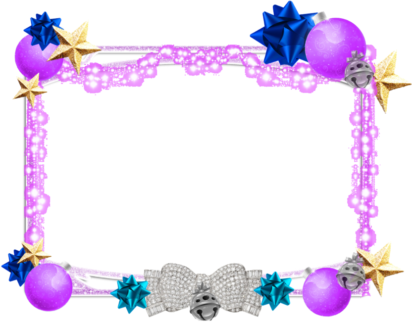 Purple Star Frame By Writerfairy On Clipart Library - Purple Christmas Frame Png (1131x707), Png Download