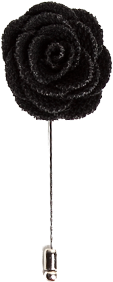 Black Rose Lapel Flower Pin - Necktie (600x600), Png Download