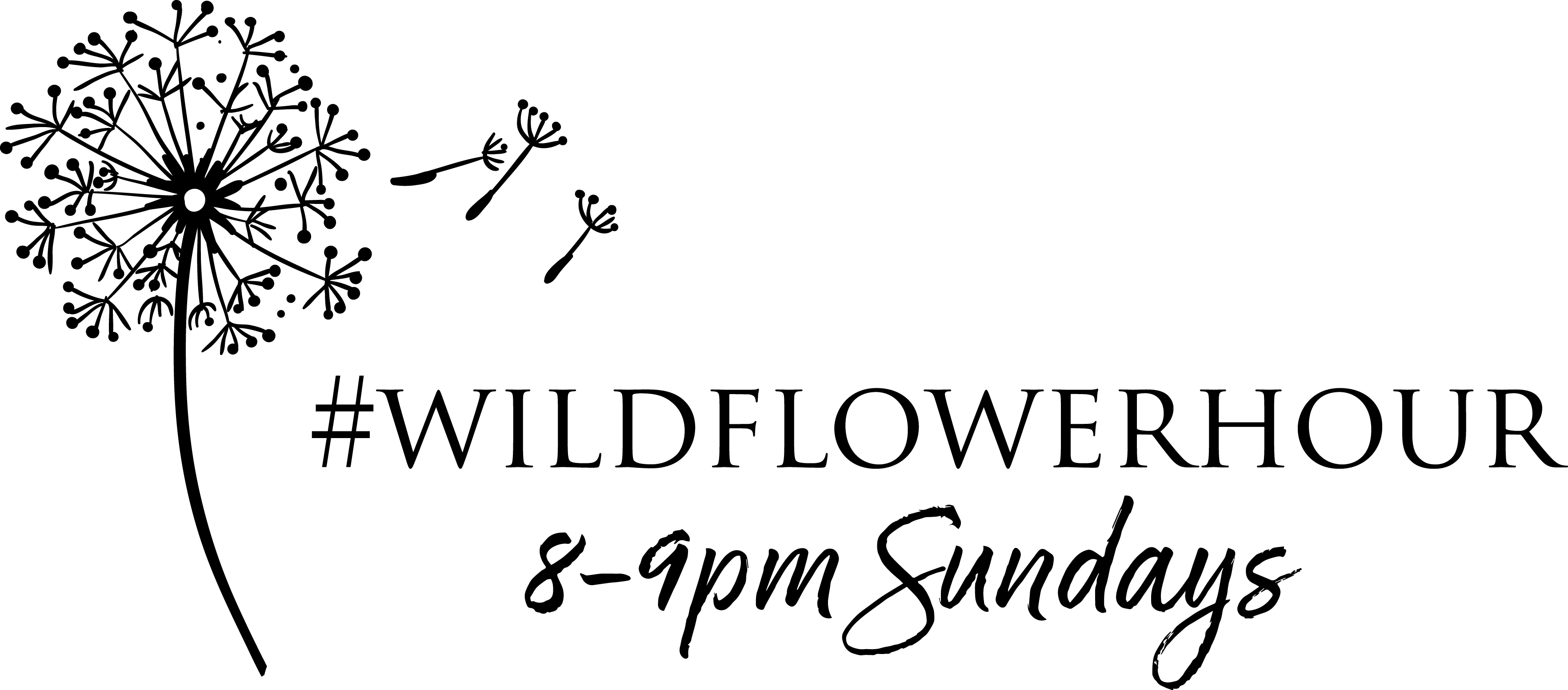 #wildflowerhour #wildflowerhour - Wild Flower Png Black White (3528x1553), Png Download