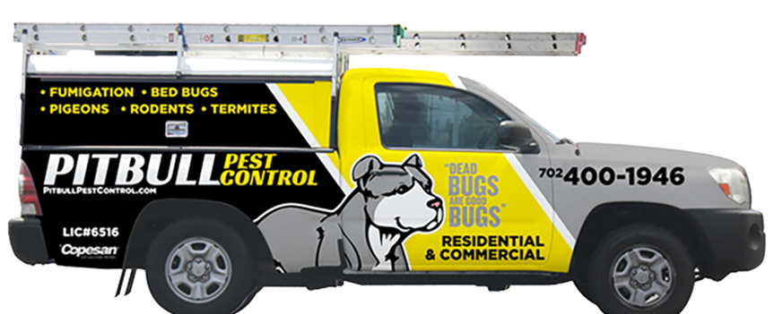 Pitbull Pest Control Truck Dog - Pitbull Pest Control (863x351), Png Download