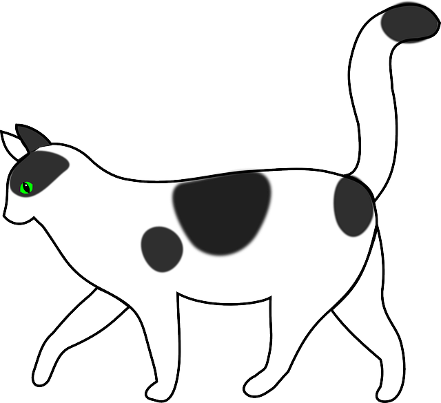 Baby, Cat, Boy, Silhouette, Cartoon, Dog, Cats, Walk - Cartoon Cat Side View (640x585), Png Download