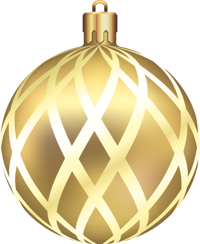 Gold Christmas Ball Clipart - Esfera Navideña Dorada Png (409x500), Png Download