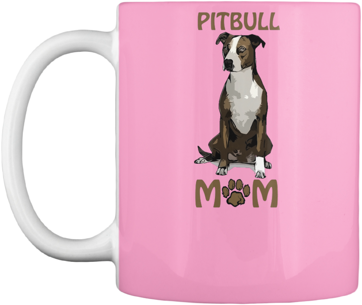 Pitbull Mom Mug Tshirt Dog Love Tees - Pitbull Mom Totes (1376x1024), Png Download
