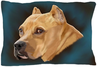 Pitbull Art Portrait Pillow Case - Zazzle Roter Pitbull Hund Poster (350x350), Png Download