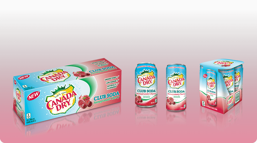 Canada Dry Pomegranate Cherry Products In A Box, A - Coca-cola Canada Dry Tonic Water (1002x560), Png Download