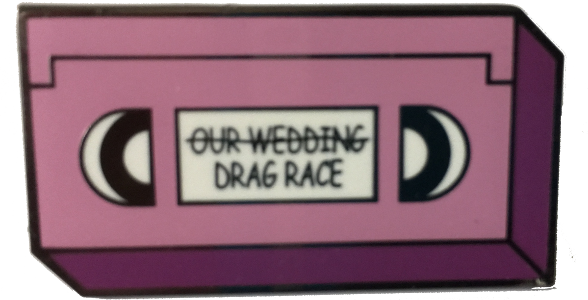 'drag Race' Vhs Tape Pin Twistedegos - Label (1199x612), Png Download