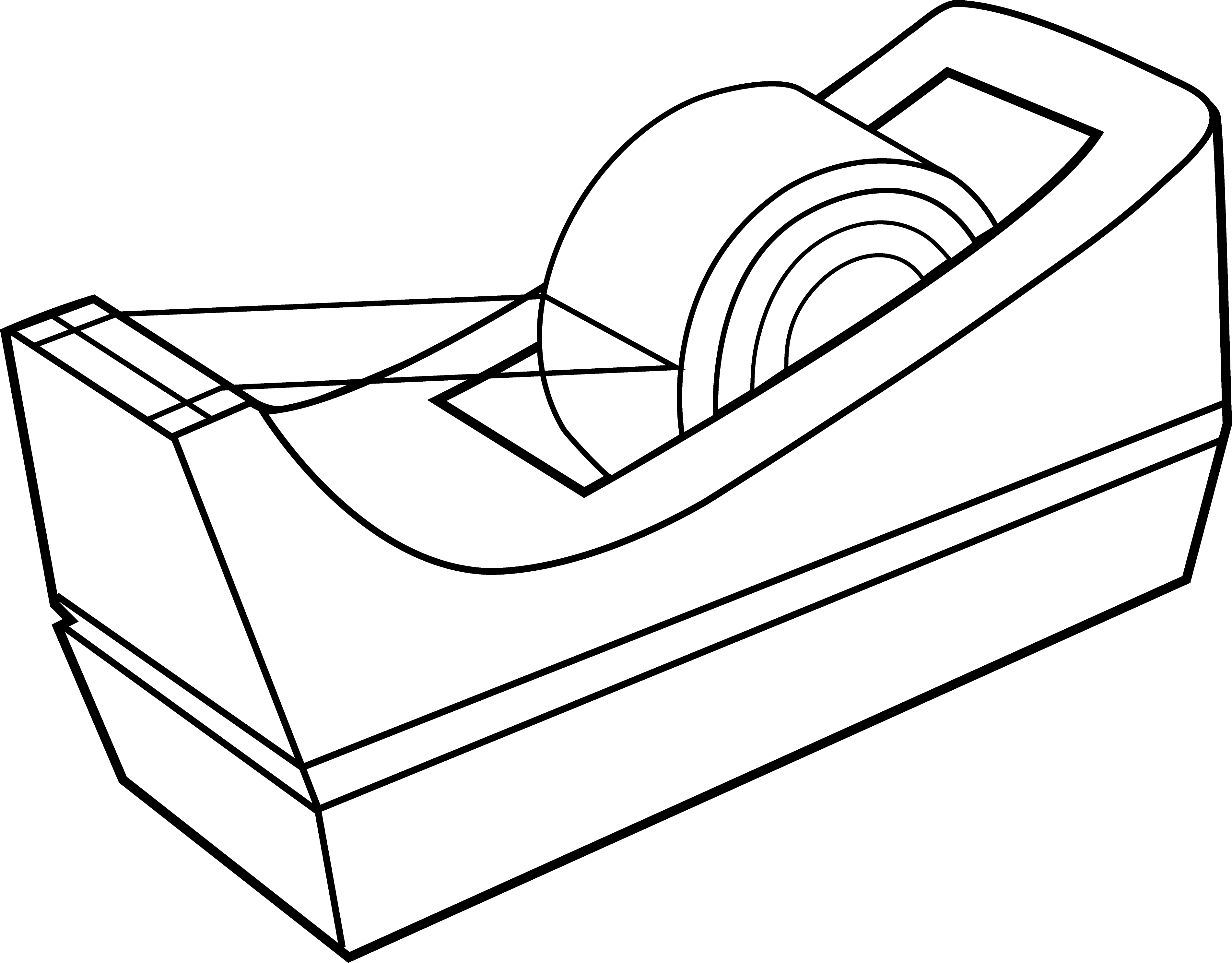 Black Tape Cliparts - School Supplies Clipart Black And White (3801x2970), Png Download