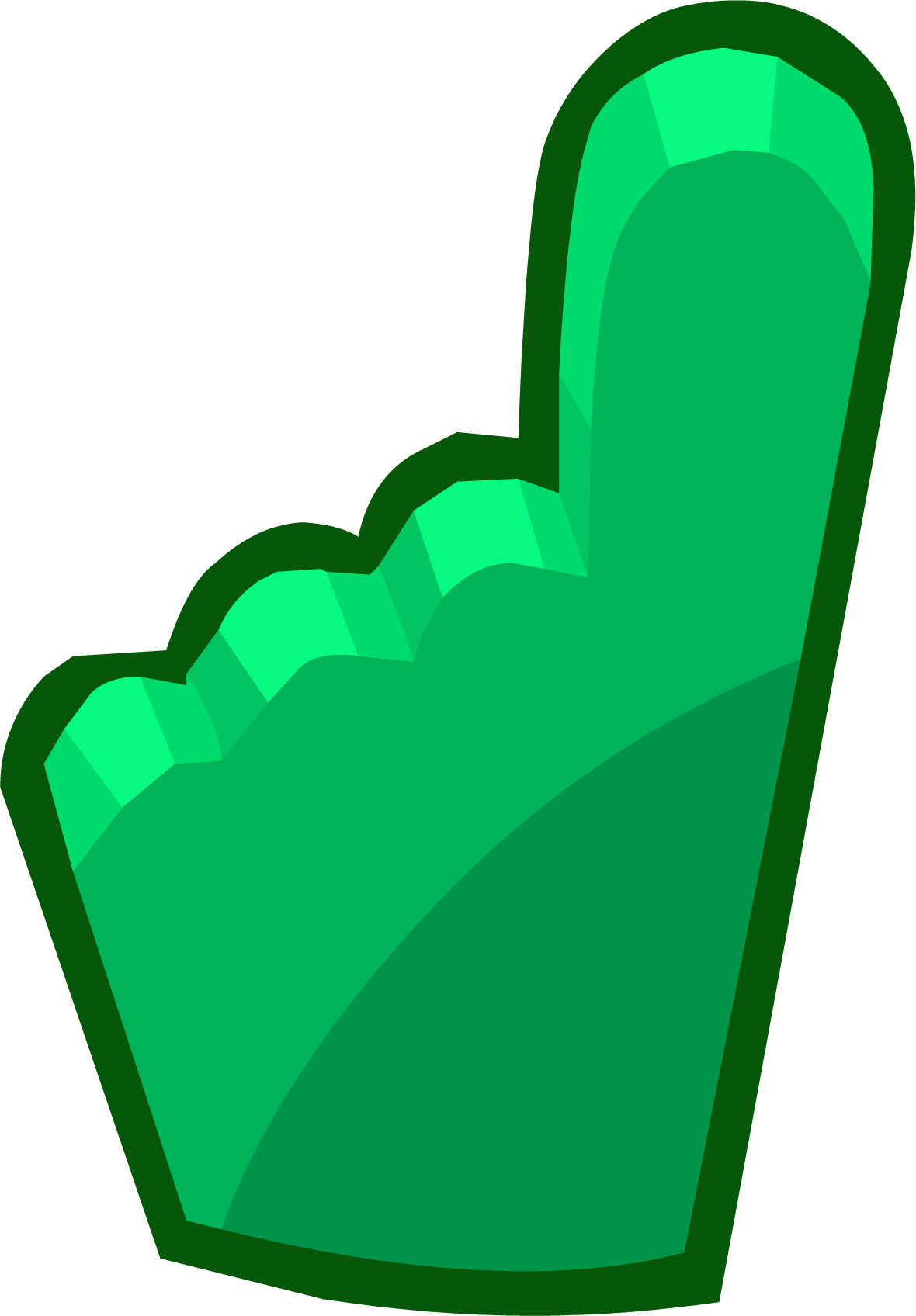 Penguin Cup 2014 Emoticons Green Foam Finger - Chair (1180x1696), Png Download