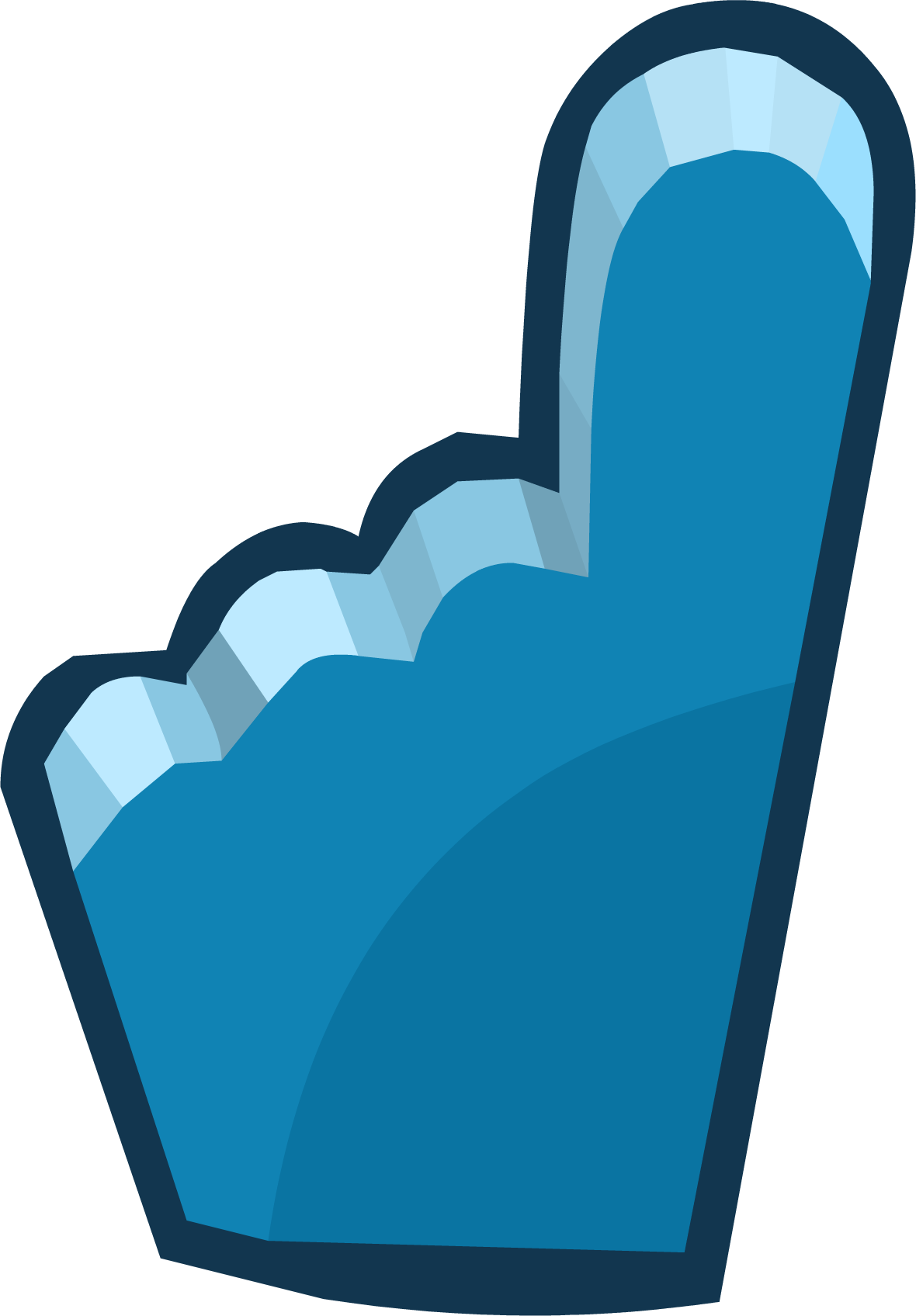 Penguin Cup 2014 Emoticons Blue Foam Finger - Emoticon (1180x1696), Png Download