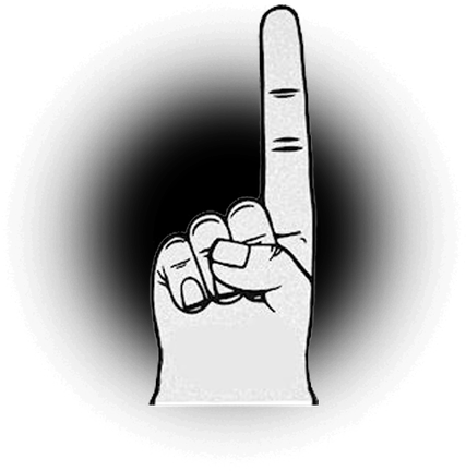 18” No - 1 Finger - Monochrome (498x494), Png Download