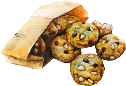 Drawing Cookies Watercolor - Cookie Watercolor Png (500x500), Png Download