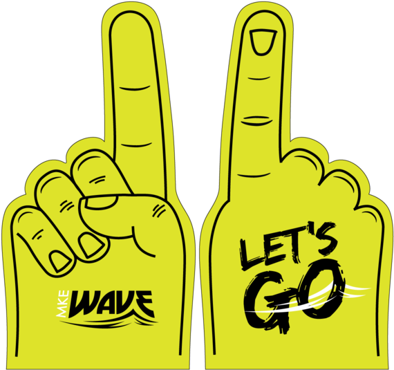 Mke Wave Foam Finger - Milwaukee Wave (600x600), Png Download