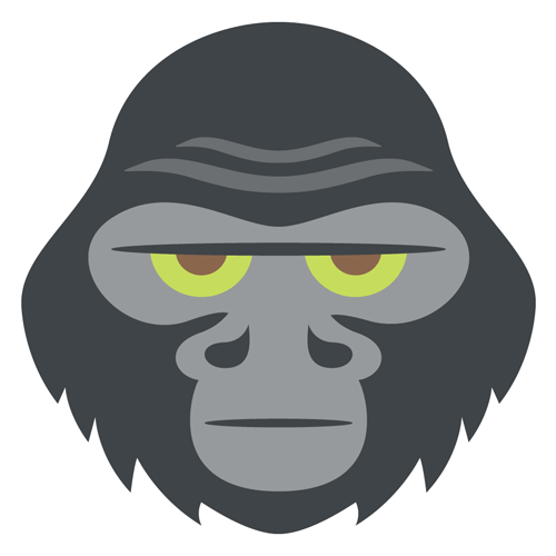Gorilla Face Sticker - Gorilla Emoji (500x500), Png Download