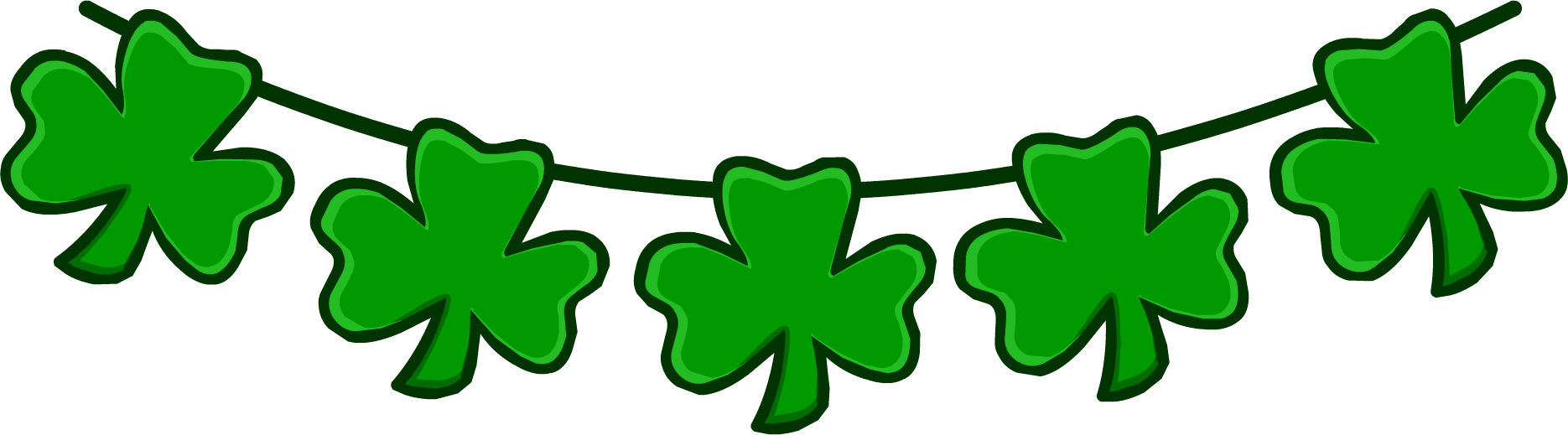 Clover Garland - Clover Garland Png (1870x519), Png Download